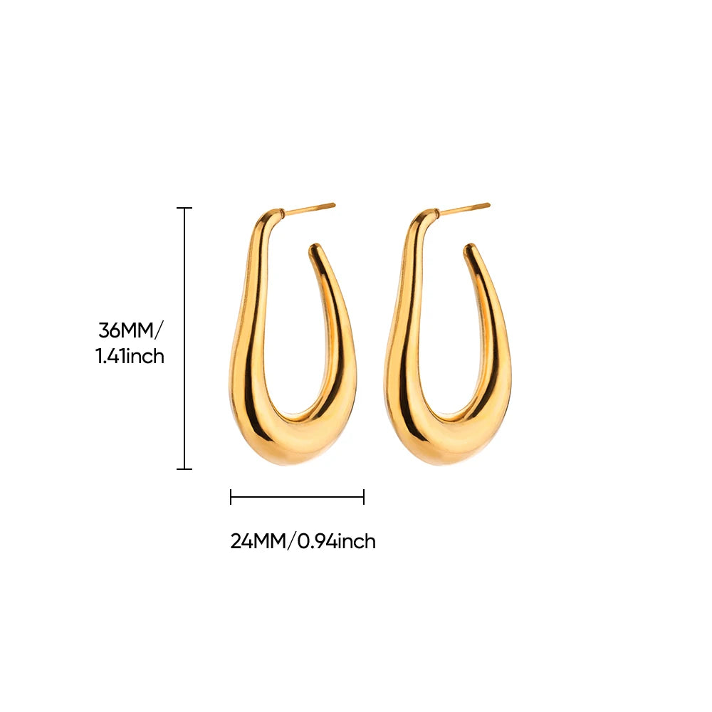 Hollow Curve Big Hook Hoop Earrings
