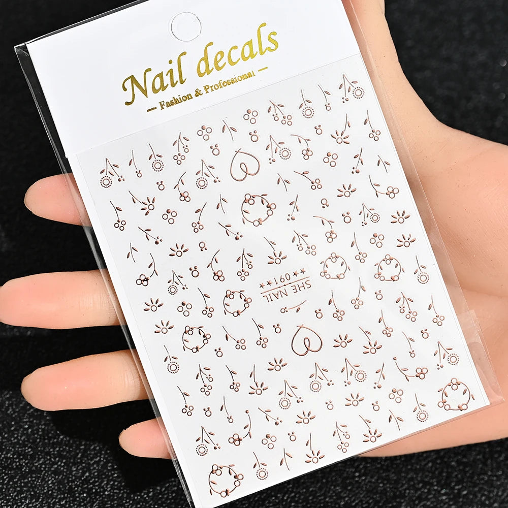 3 D Bronzing Nail Art Sticker