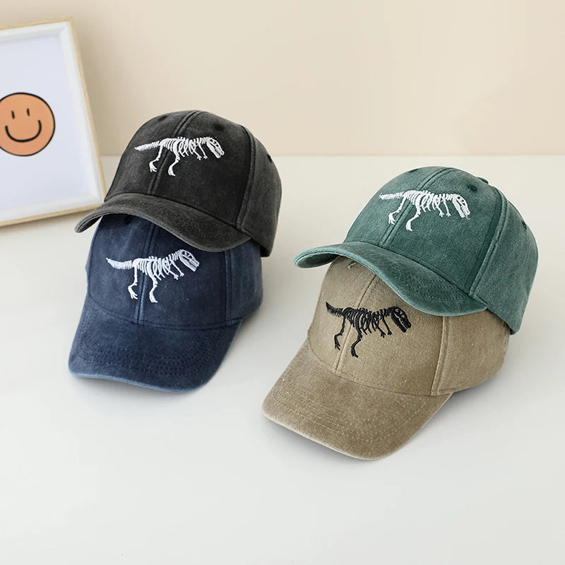 Sports Baseball Embroidered Dinosaur Kids Caps