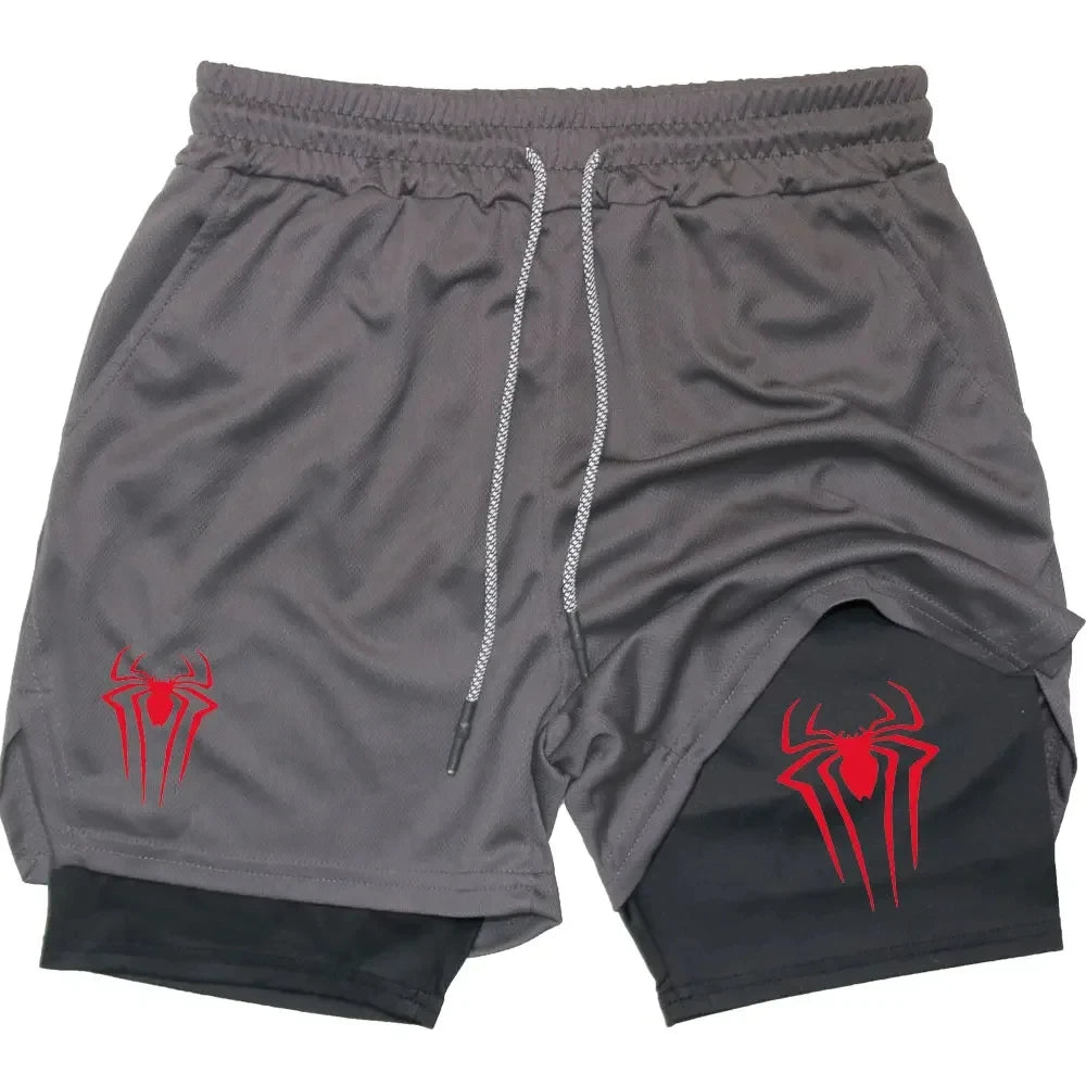 Men Spider Printed GYM Casual Sports Shorts