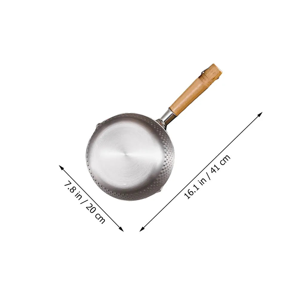 Wooden Handle Soup Pot Stainless Steel Cooking Pot With Lid For Milk Noodle Sauce Baby Food Thickened Stew Pan Kitchen Cookware