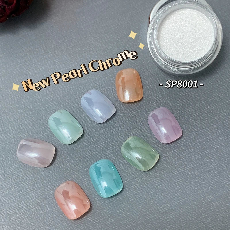 White Pearl Powder Shell Nail Rubbing Dust