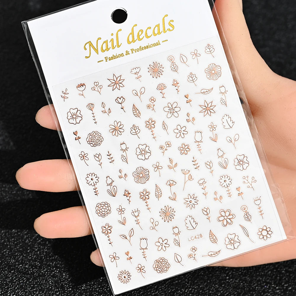 3 D Bronzing Nail Art Sticker