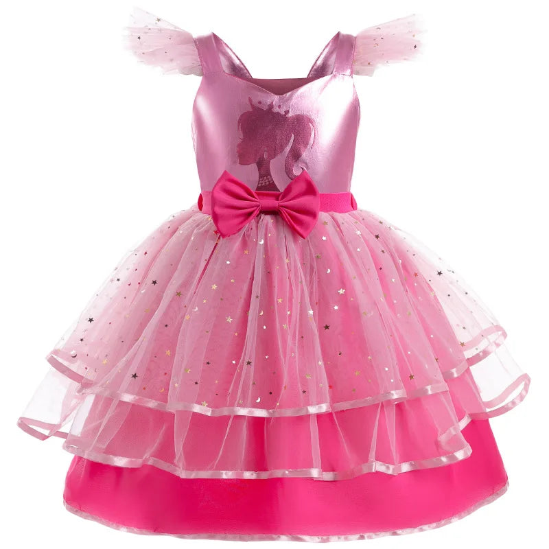 Girl's sequin bow princess dress