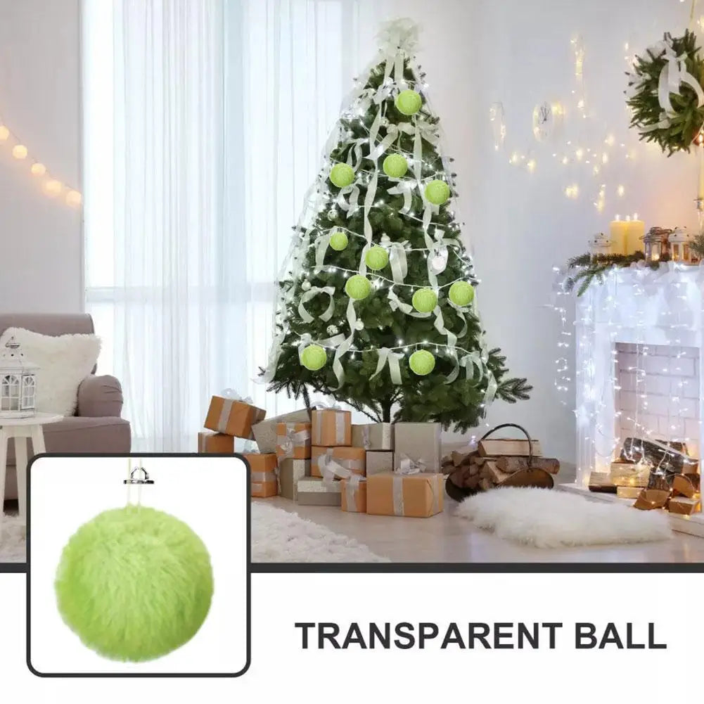 12pcs Plush Christmas Ball Decoration