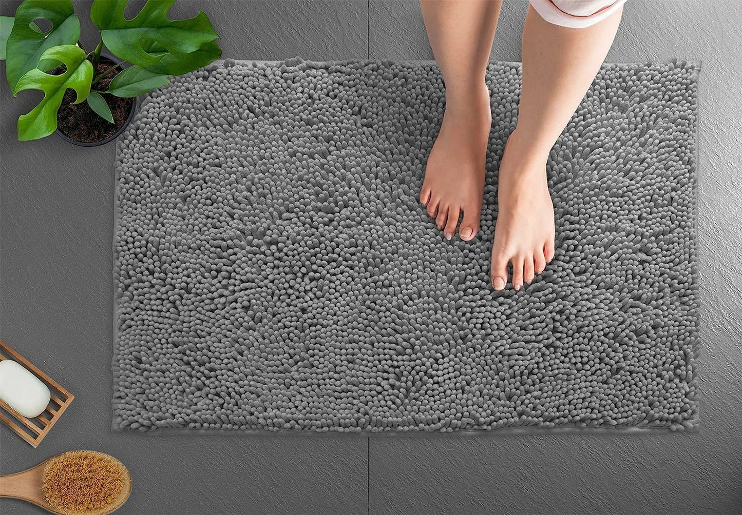 Chenille Absorbent Soft Plush Bath Mat