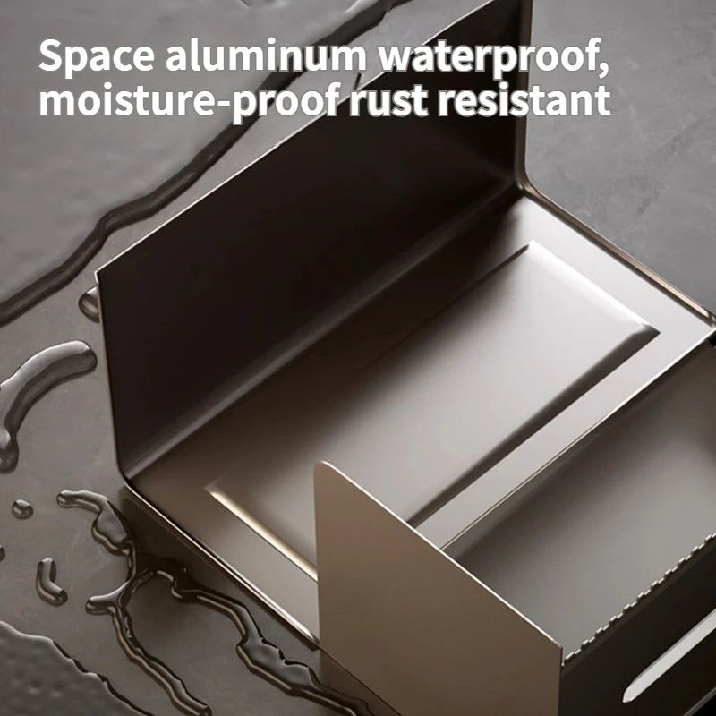 free punch Tissue Box no drill Bathroom Paper Towel Holder for Home Organizers Rack