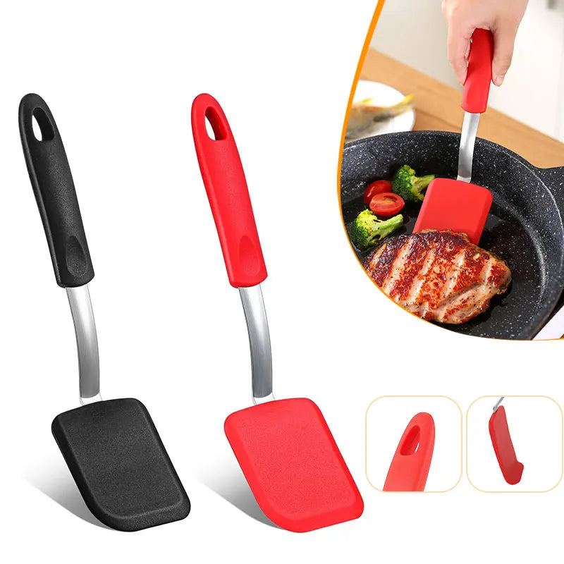 Silicone Cookie Spatula Turner Nonstick Mini Brownie Spatula Flexible Kitchen Spatulas Heat Resistant Flipper Egg Utensils