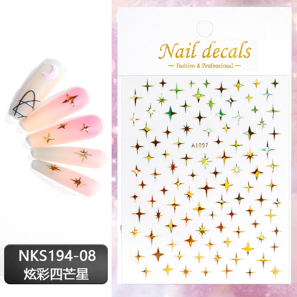 3D Star Nail Art Stickers