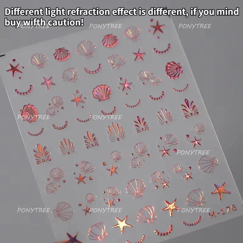 Star Moon Love Heart Necklace Nail Sticker