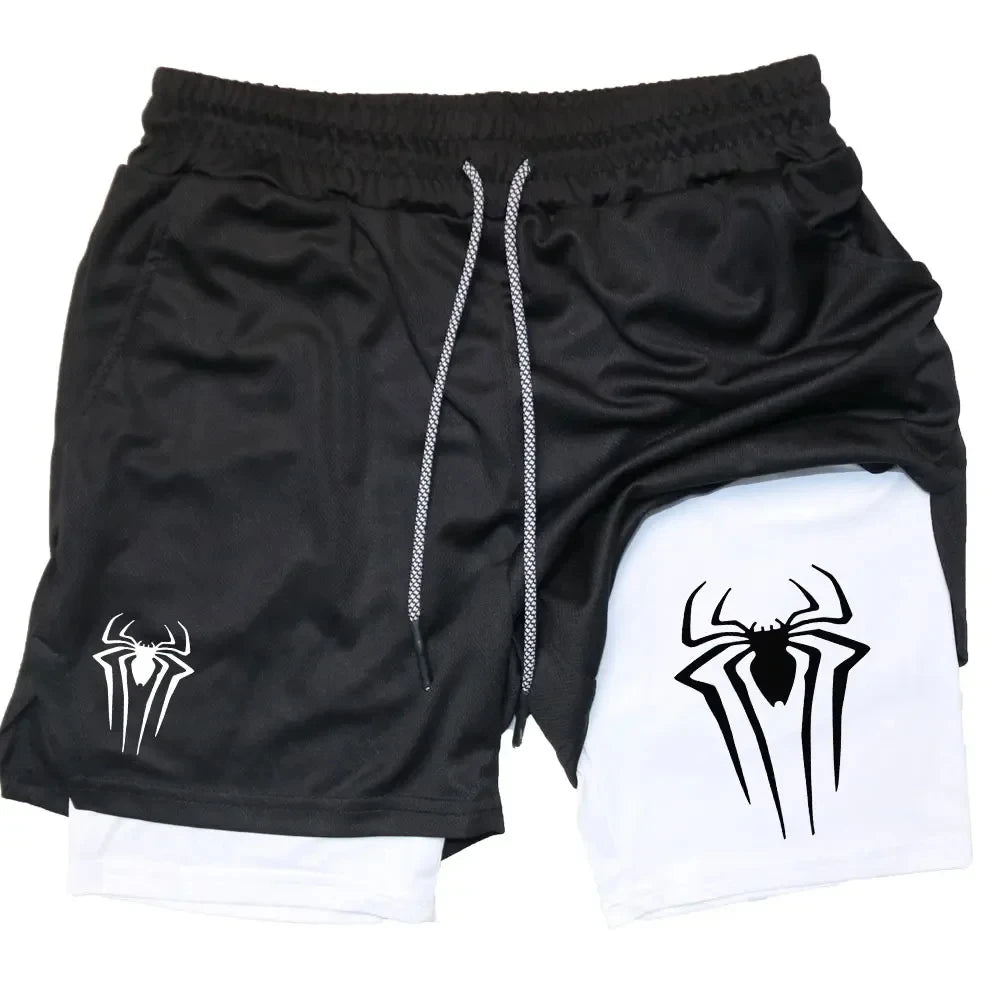 Men Spider Printed GYM Casual Sports Shorts