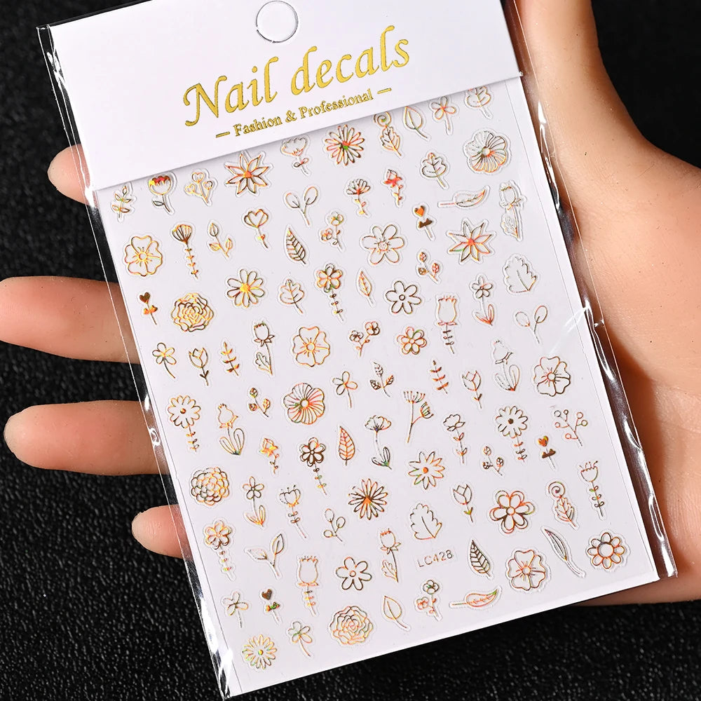 3 D Bronzing Nail Art Sticker