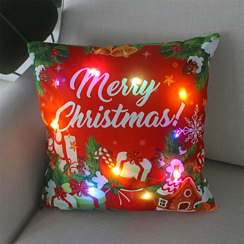 Christmas decoration Catted LED pillow cover