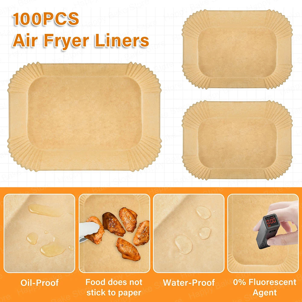 Hot Air Fryer Baking Paper for Cosori 2 Chambers Airfryer Dual Blaze TwinFry XXL 10L, Ninja Foodi Flexdrawer 10.4L AF500DE