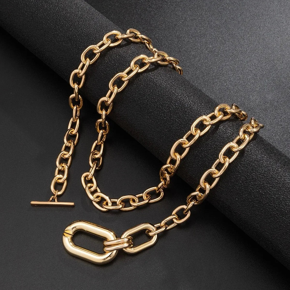 Fashion Exaggerated Multi-layer Metal Buckle Necklace
