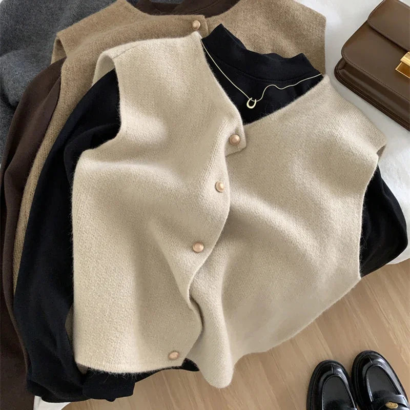 Women Cardigan Korean Elegant Knitted Sweater
