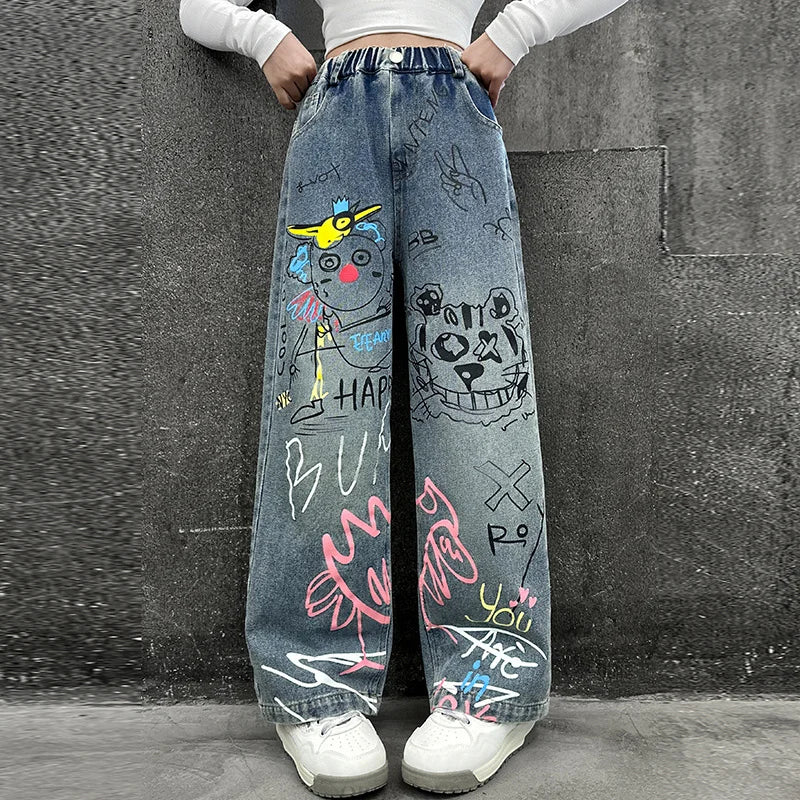 New Design Children Printed Hip Hop Jeans