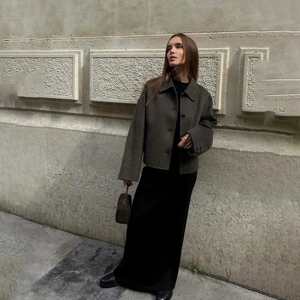 Woolen Elegant Fashion Casual Lady Coat