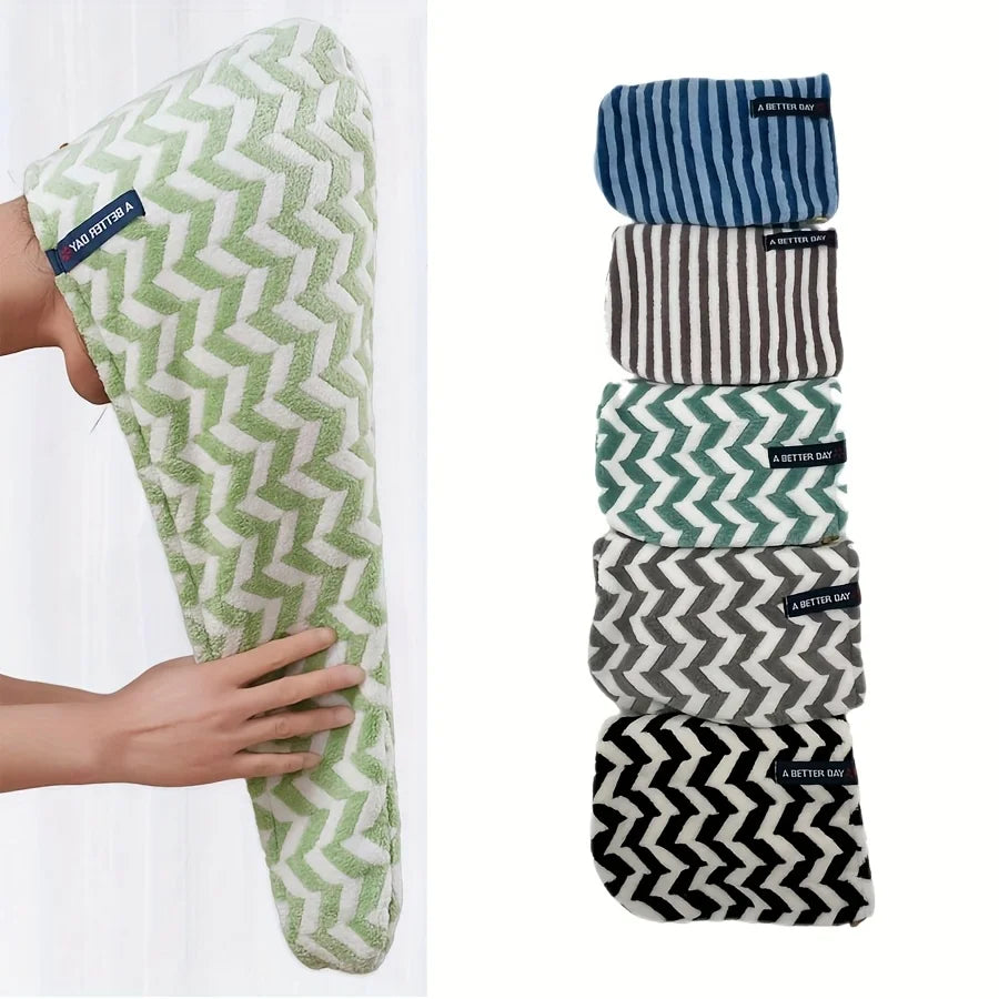 Stripped Microfiber Hair Dry Towel