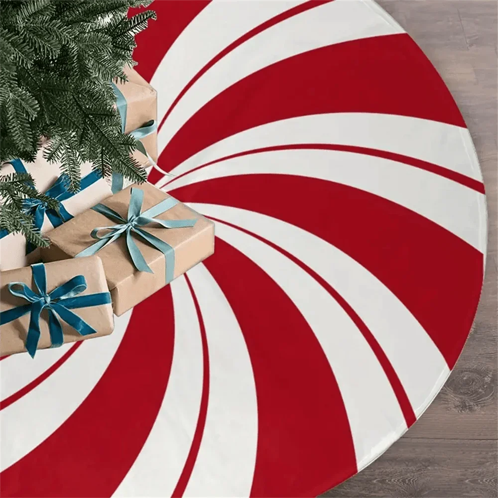 Christmas Tree Skirt Classic Red White Peppermint