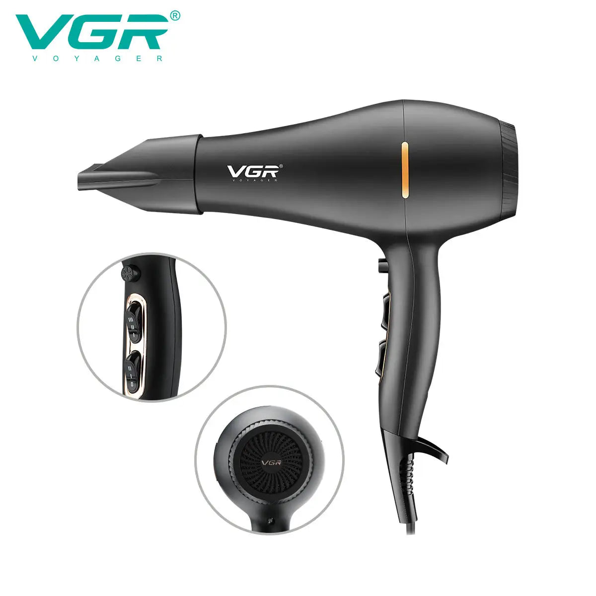 VGR professional high-power hair dryer, convenient hanging, dormitory home hair dryer, cold as alternating negative ion V-433