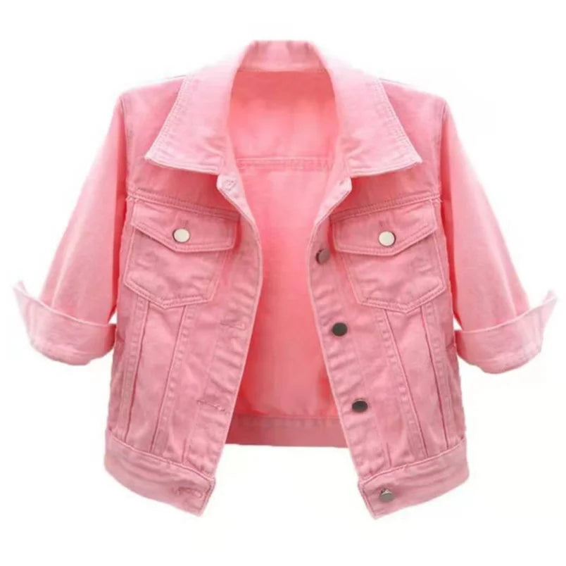 Women Denim Jean Jackets Casual Tops