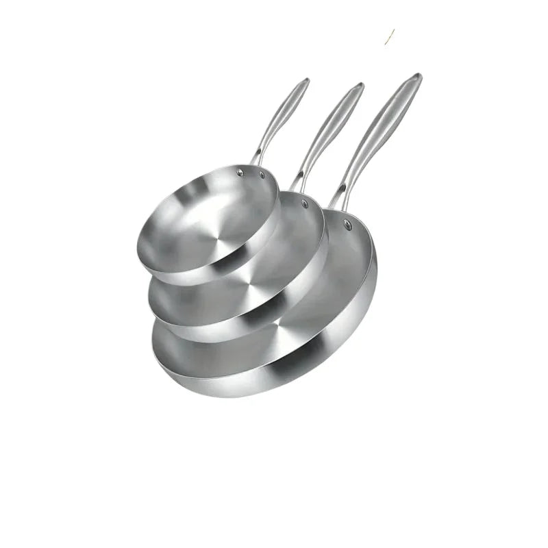 304 Stainless Steel Non Stick Pan for Frying Steak Uncoated Kitchen Cookware Suitable for Gas Stoves and Induction Cookers