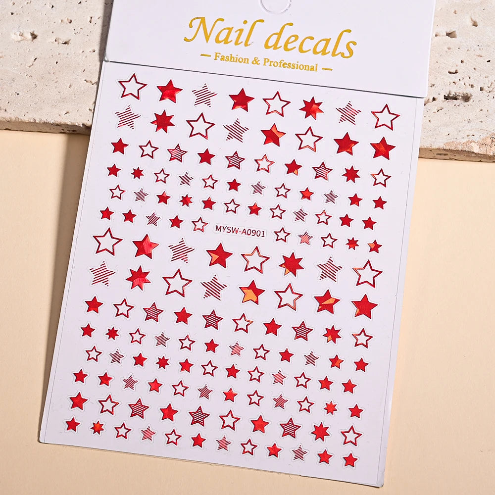 3D Star Nail Art Stickers