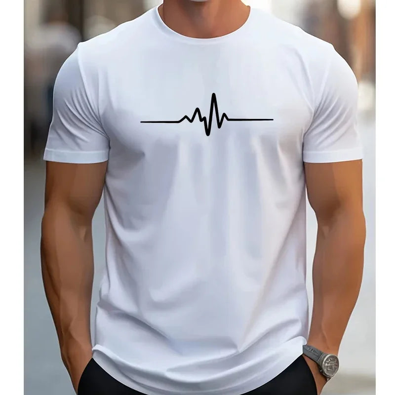 Summer Loose Size Creative Graphic Printed T-shirt For Men