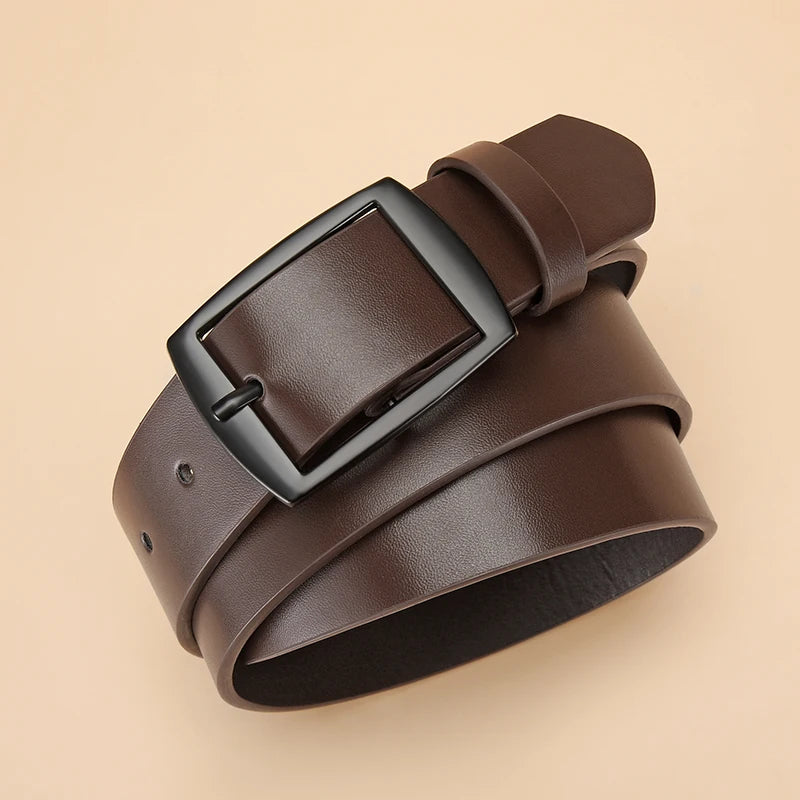 New Luxury High Quality Metal Pin Buckle Leather Belt