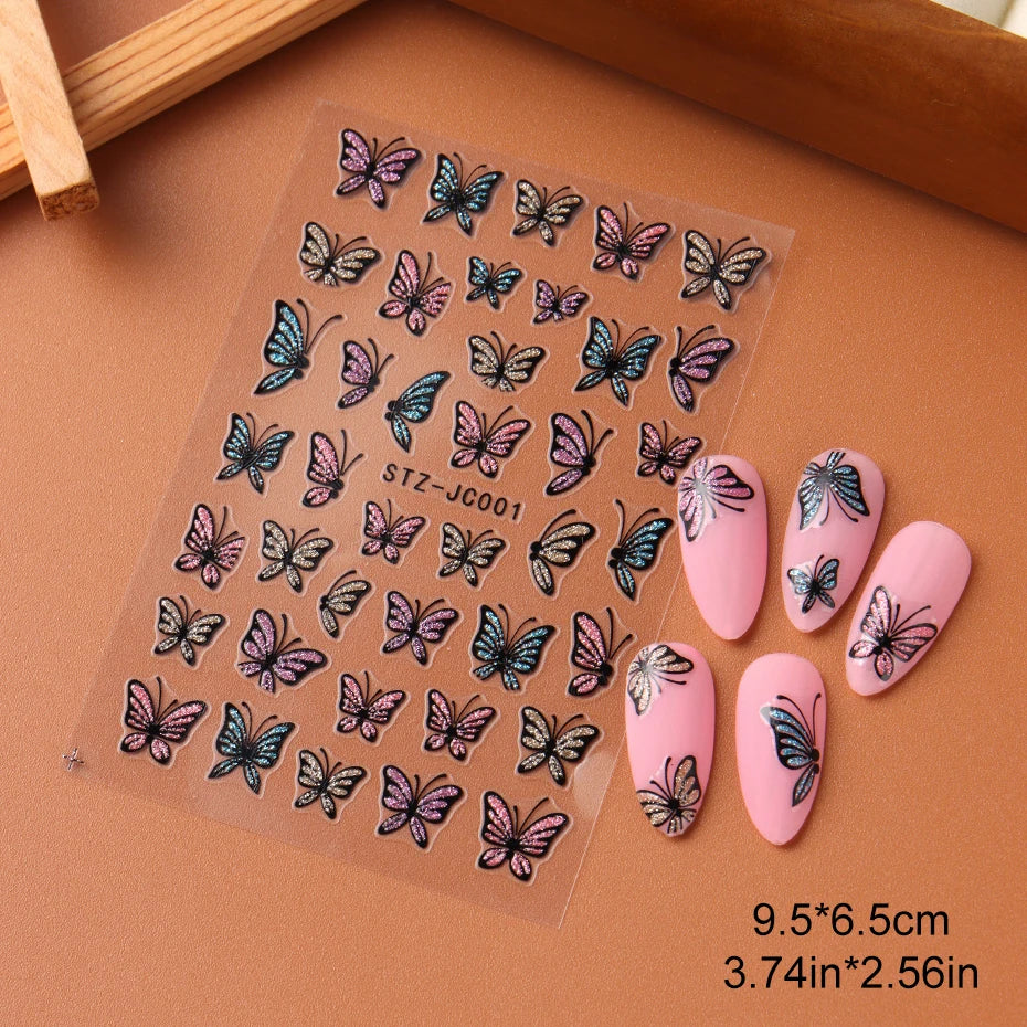 Glitter Butterfly Nail Stickers