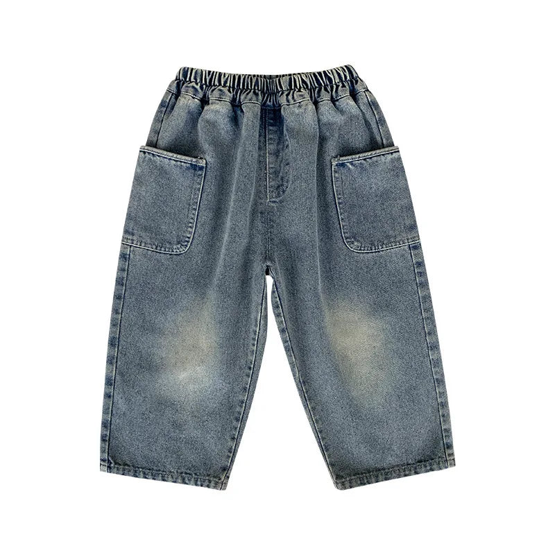 Boys Denim Side Pocket Polished Pant
