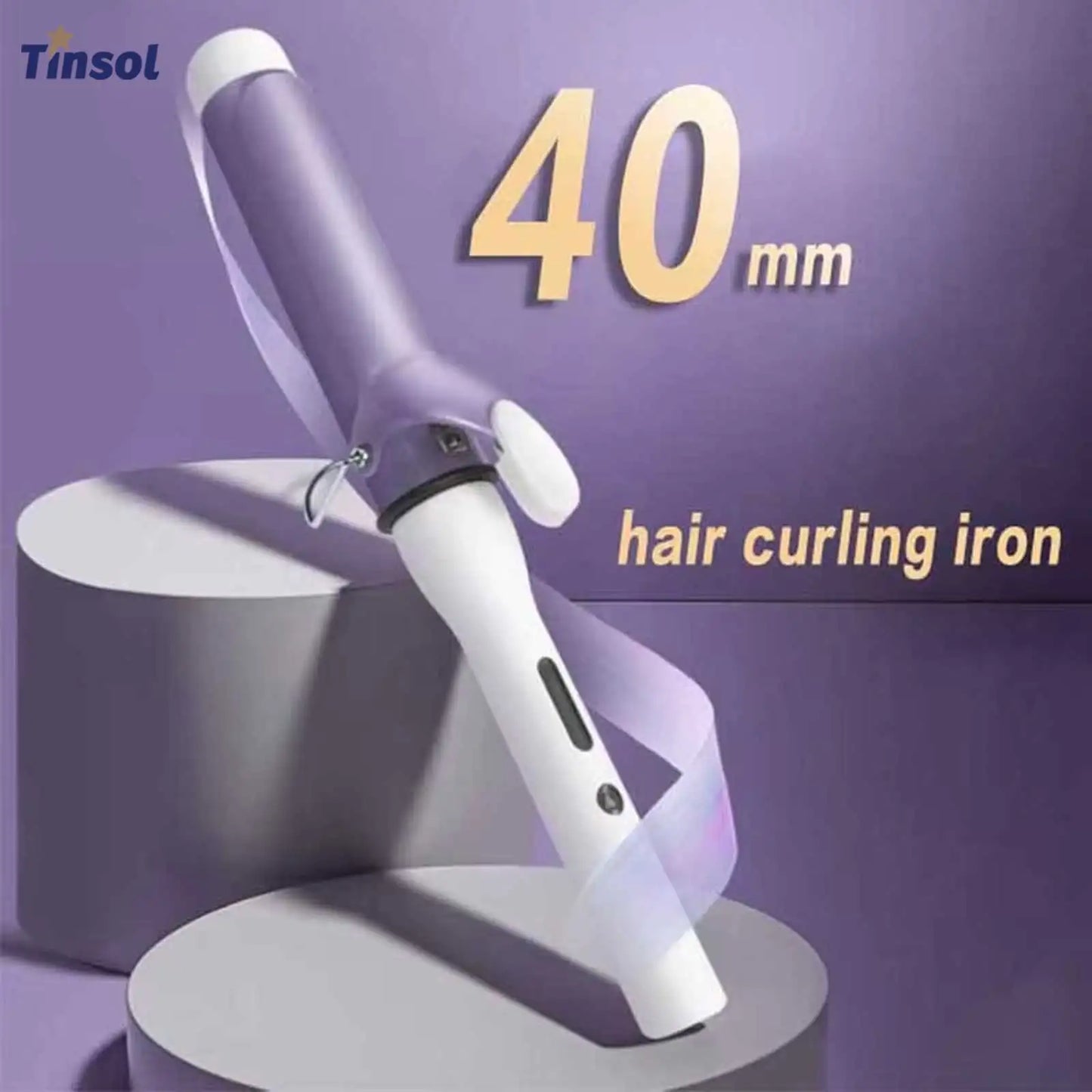 40MM Professional Ceramic J-Shape Rotating Big Wave Curling Iron Electric Curling Iron Hair Styling Tools Salon Styling Tools