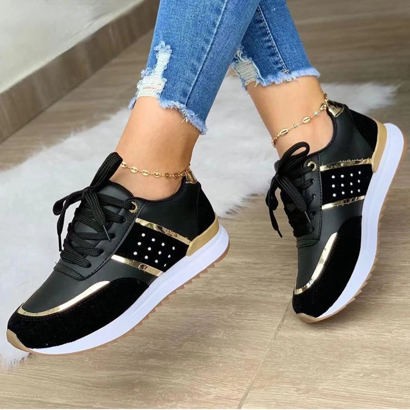 New Platform Leather Patchwork Casual Shoes