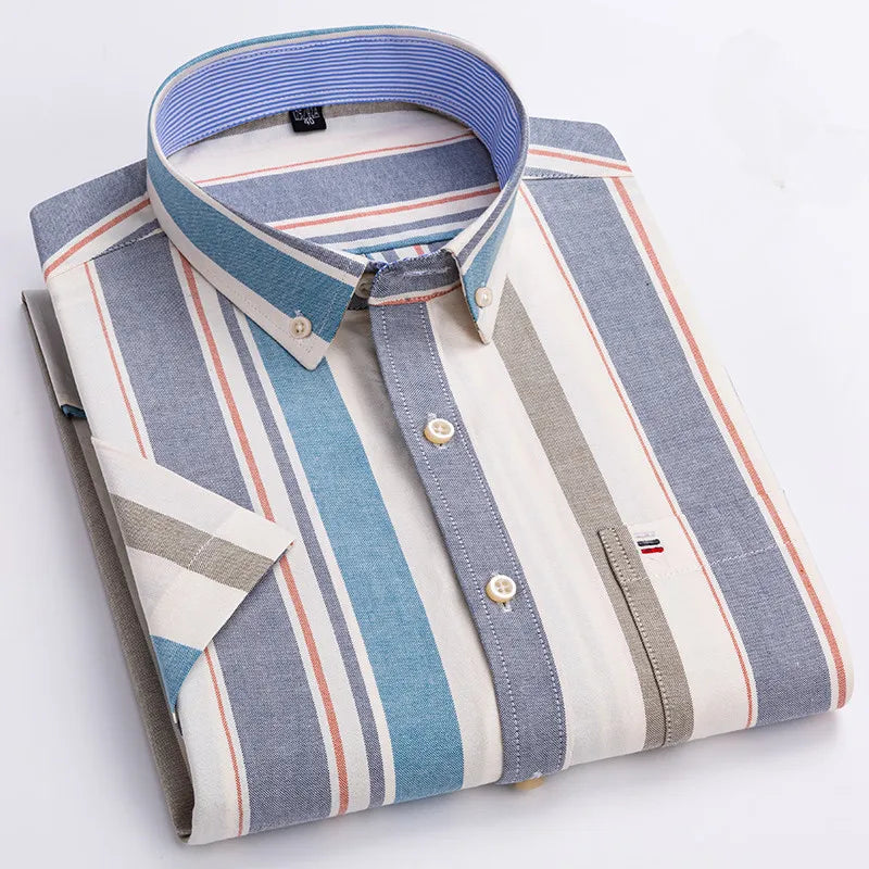 Oxford Style Short Sleeve Shirt For Men