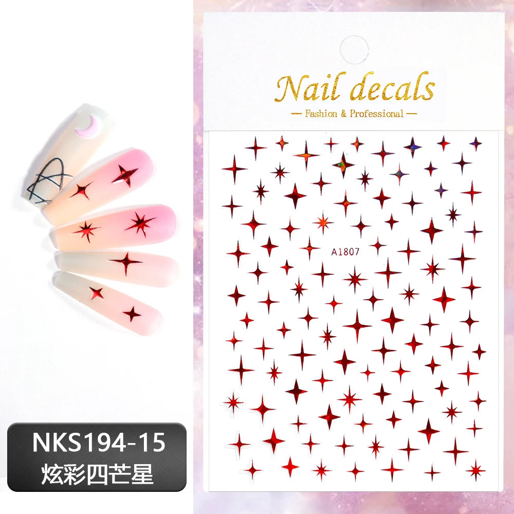 3D Star Nail Art Stickers