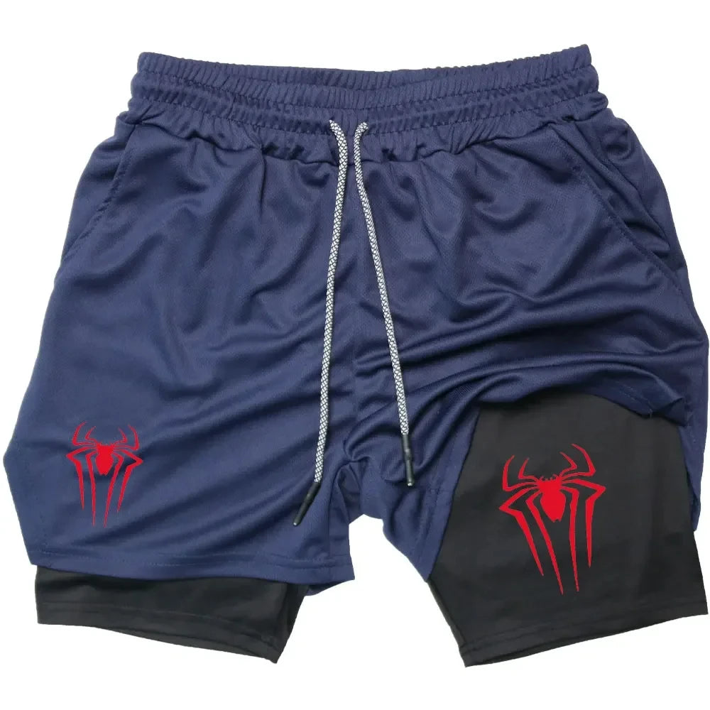 Men Spider Printed GYM Casual Sports Shorts