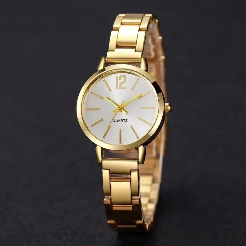 Fashion Small Dial Gold Watch Woman