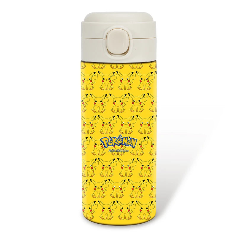 Pokemon 400ML Thermos Water Bottle Anime Portable Children Cute Pikachu 304 Stainless Steel Cartoon Outdoor Sport Water Mug Gift