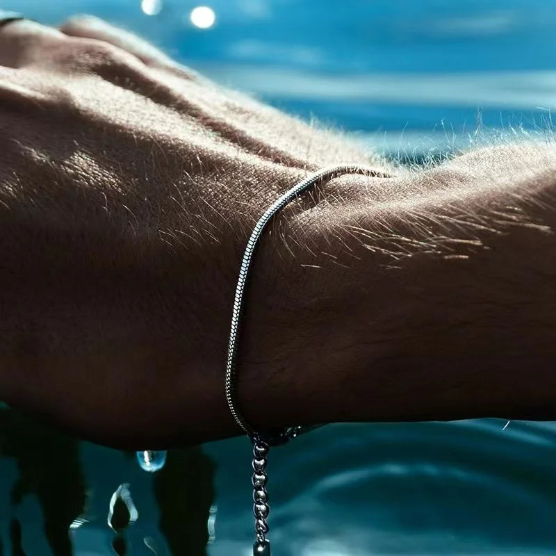 Square Snake Bone Chain Bracelet