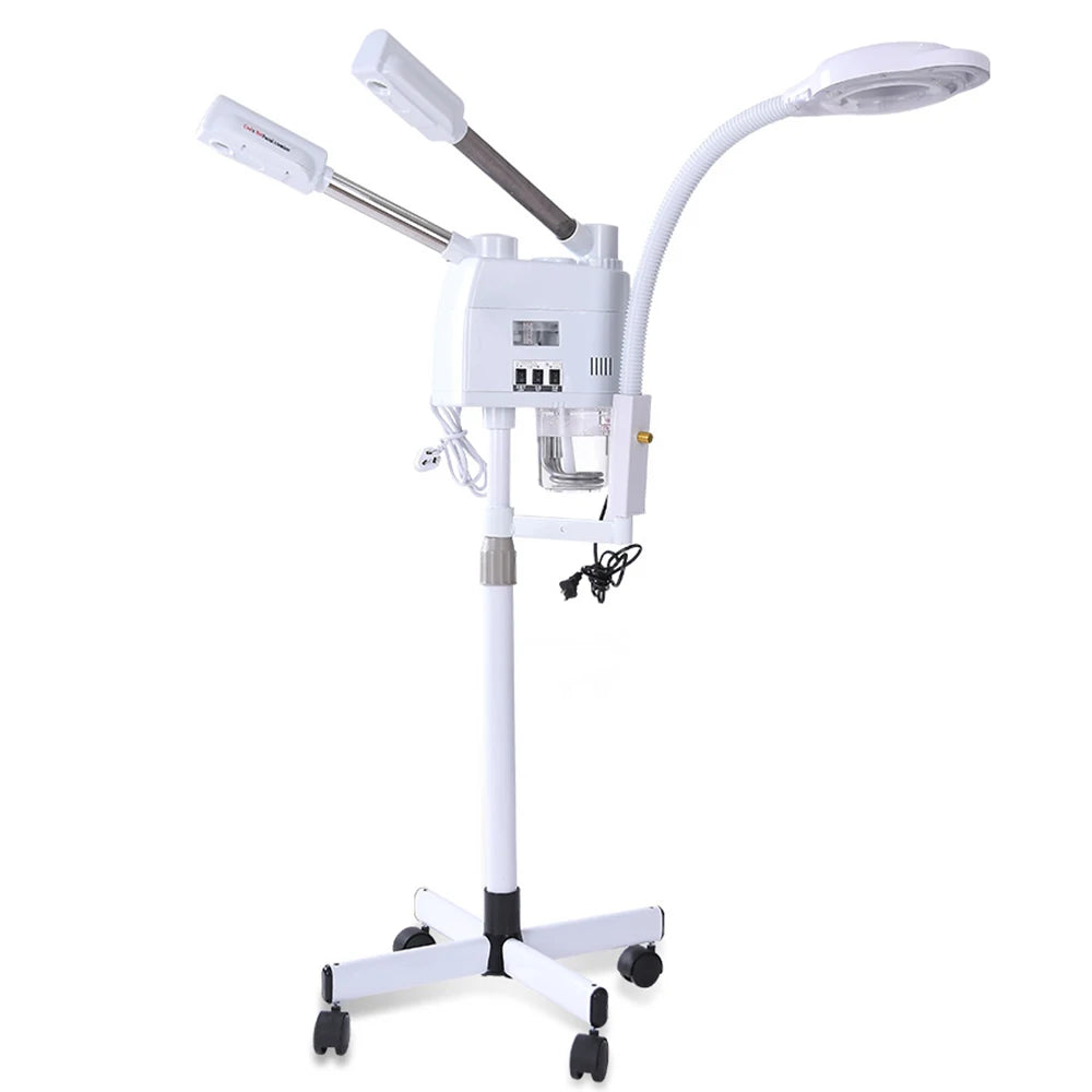 3 in 1 Hot&Cold Facial Steamer Warm Mist Ion Ozone Steaner with Lamp for Face Deep Cleaning Vaporizer Salon Home Spa vaporera