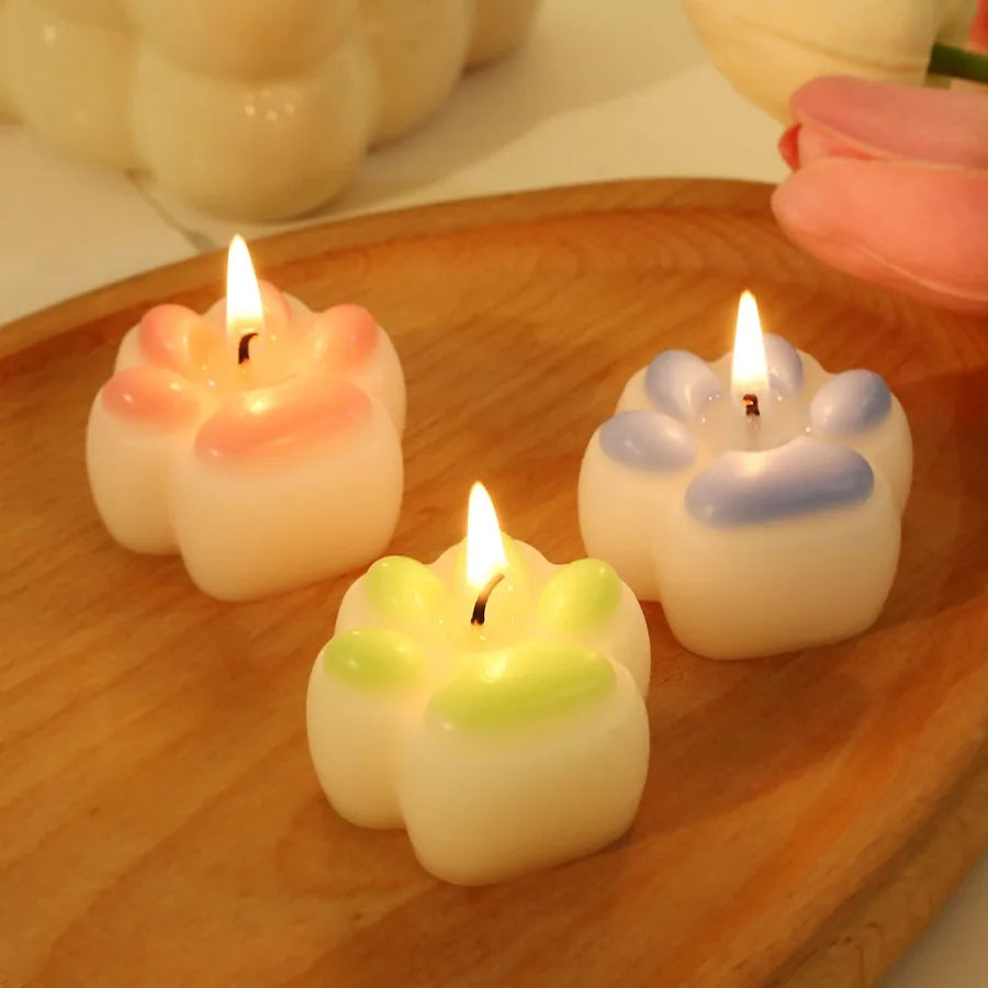 1pc/4pc Cat Paw Design Scented Candle ,For Birthday, Valentine's Day, Diy Home Decoration, party decoration, wedding souvenirs