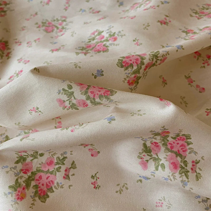 Pastoral Floral Lace Ruffles Bedding Set