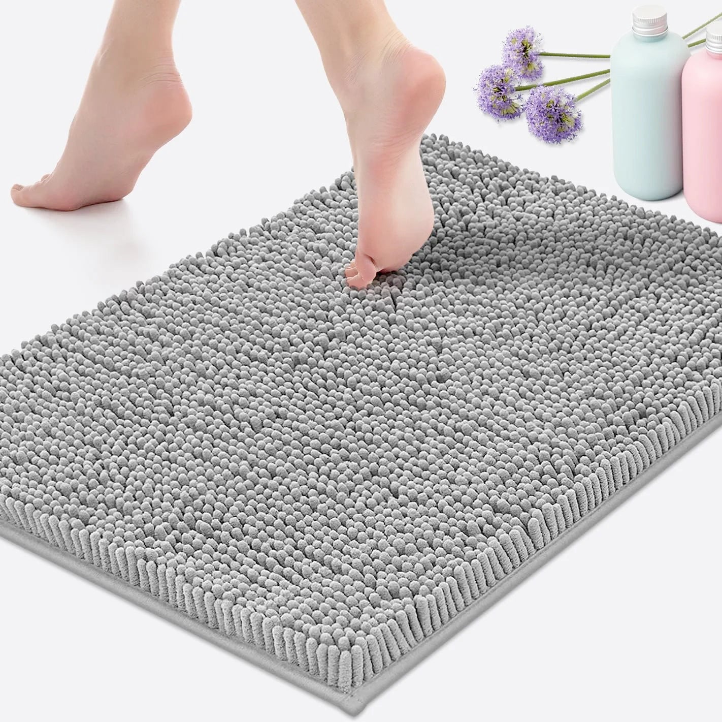 Chenille Absorbent Soft Plush Bath Mat