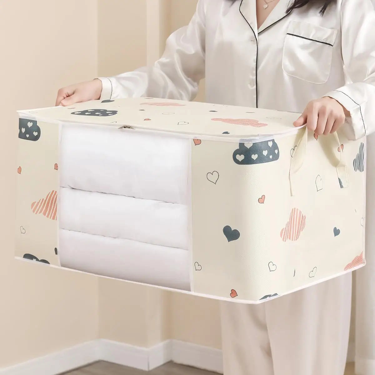 Large Printed Cotton Quilt Storage