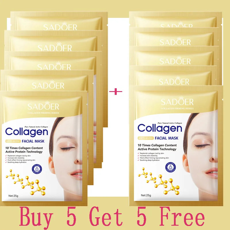 10PCS Collagen Anti Wrinkle Facial Mask