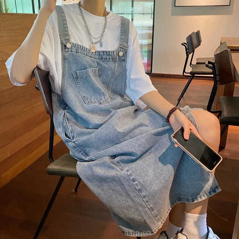 Denim Overall Fashion Female Slip Casual Loose Dress