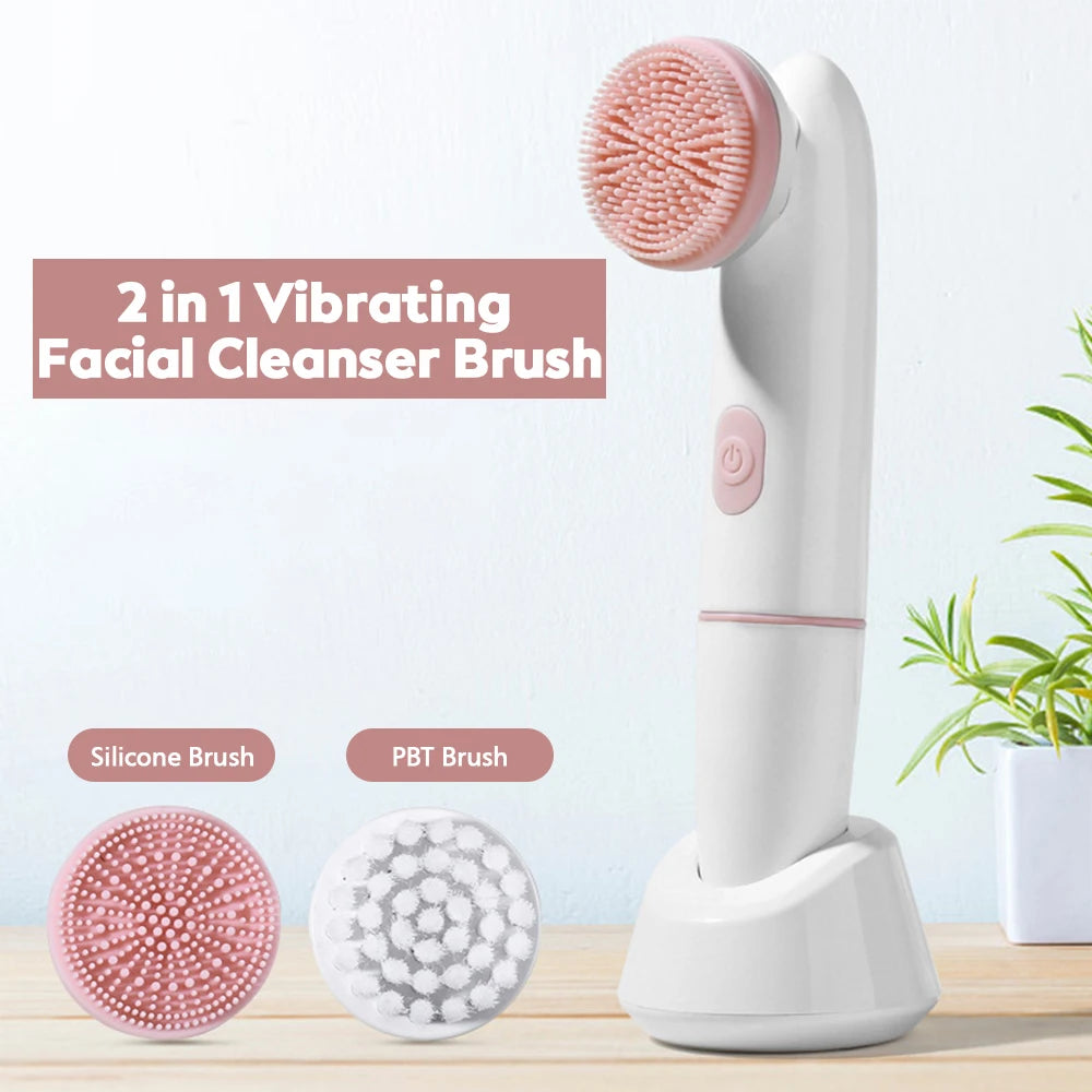 Electric Facial Cleaner 2 Modes Face Cleansing Brush Wash Machine Spa Skin Care Massager Blackhead Cleaning Facial Cleanser Tool