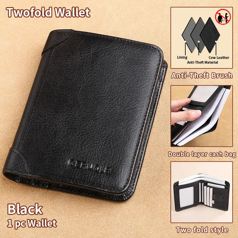 Slim Shielded Genuine Leather Wallet