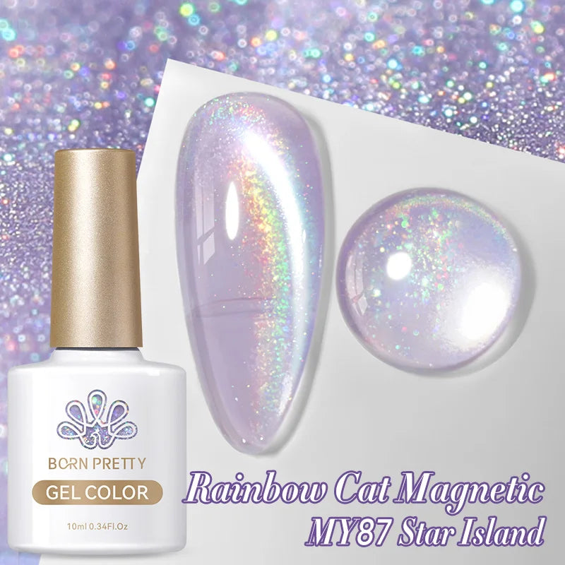 Rainbow Water Light Cat Magnetic Gel Nail Polish